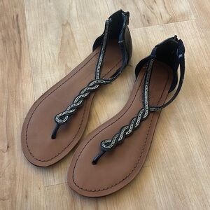 Jessica Simpson Black Braided Sandals